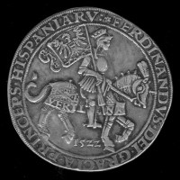 Рис. 16 . Гульдинер Фердинанда I. 1522 г. (лицевая сторона). Собрание Государственного Эрмитажа (Отдел Нумизматики).